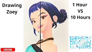 Drawing Zoey But 1 Hour VS 10 Hours Challenge