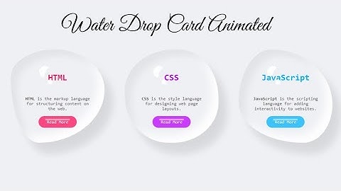 Creating Stunning Animated Water Drop Cards HTML CSS | CSS Animated Cards |Neumorphic Design Mastery
