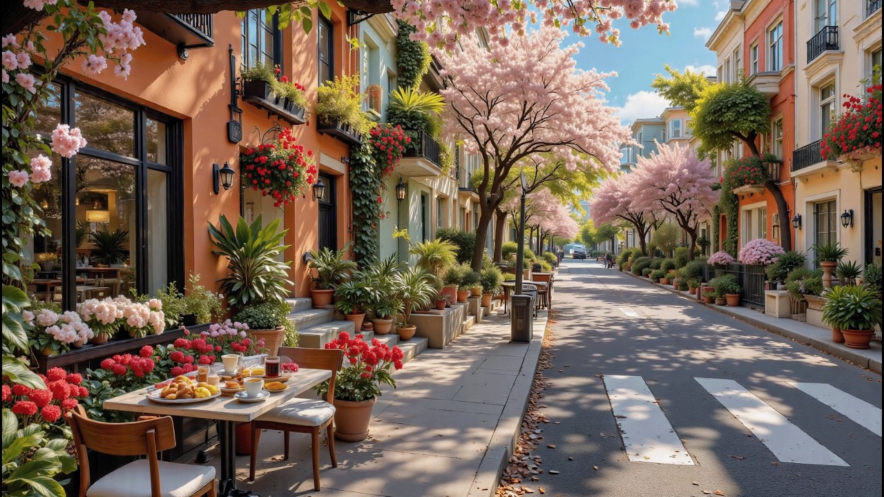 Sunny European Street Café Jazz 🌸 Smooth Jazz Music for Study, Work & Relaxing Days