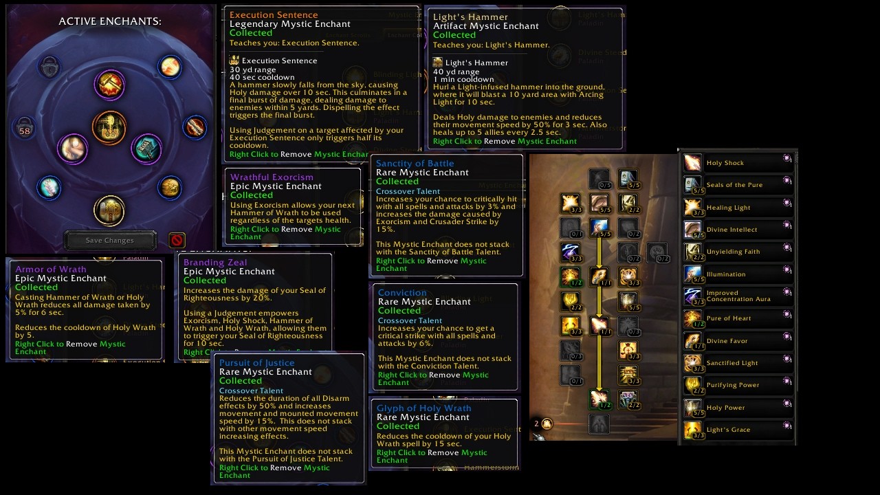 Shockadin, Holy dps Paladin--Rubious build---Talents, Mystic Enchants, and Gear---Bronzebard