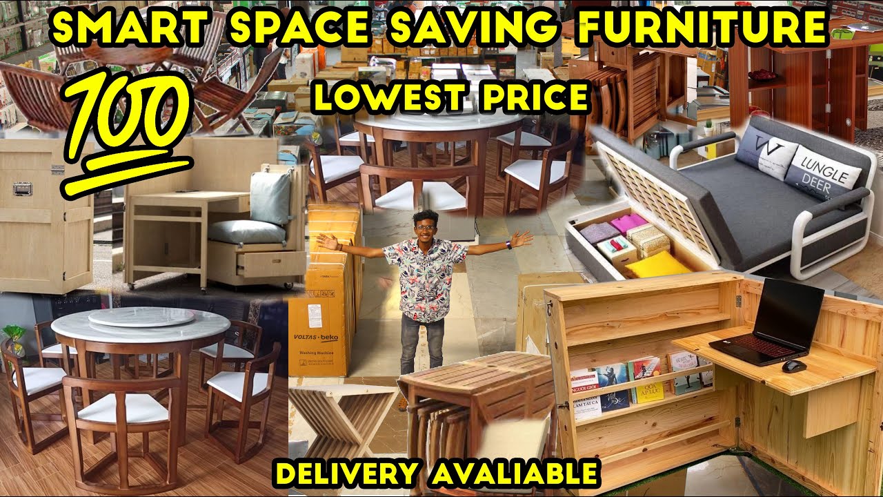 Smart Space Saving Furnitures Foldable Furniture Dining Table, Sofa, Bed, Chair குறைந்த