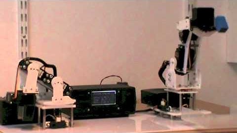 Two robotic arms synchronized