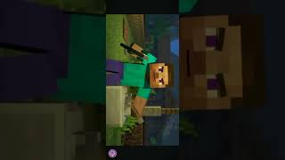 Minecraft animation Steve n and Alex villager help the which attack village #minecraft