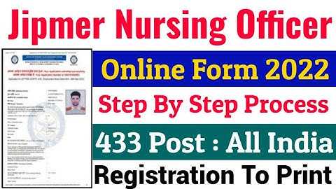Jipmer Nursing Officer Online Form 2022 kaise bhare | How to Fill Jipmer Nursing Officer Form 2022