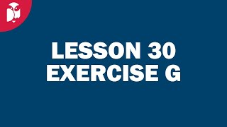 Lesson 30- Exercise G  Audio | BASIC ESL WORKBOOK 2