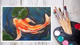 Рисуем Японского Карпа КОИ АКРИЛОМ #Dari_Art Рисуем Японского Карпа КОИ АКРИЛОМ #Dari_Art