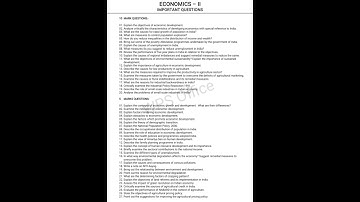 📚 Inter 1st & 2nd Year | Most Important Economics Questions for AP & TS Exams 2025 📝🔥 #Shorts