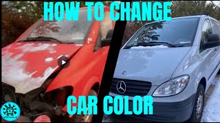 How to change car color? #billackering #paintjob #paintingtutorial #vito #mercedes #gray