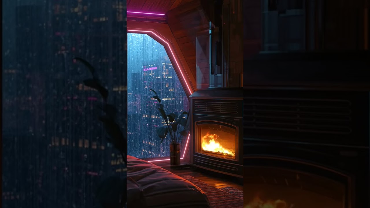 Rain on Window + Crackling Fireplace (4K) 🌧️🔥 | Sleep, Study & Relax