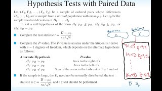 Ch6 Hypothesis Test for the Difference Between Two means of paired data Video 5 of 7
