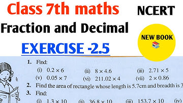 Class 7th maths l Exercise 2.5 l Solution l Fraction and Decimal l Chapter 2 l New NCERT