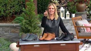 Cobb Hill Leather Woven Ankle Bootie - Laurel on QVC