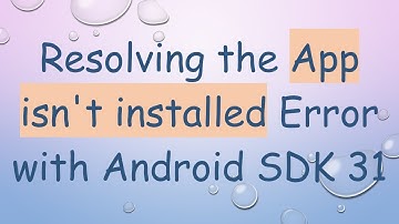 Resolving the App isn