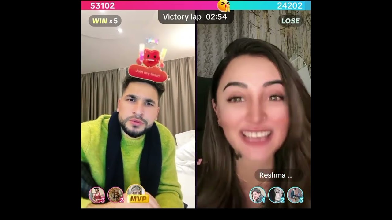 waliullah very funny tik tok live with reshma