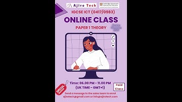 IGCSE ICT (0417/0983) Paper 1 Theory | Paid Online Class for Oct/Nov 2025 Candidates