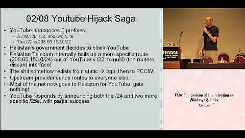 DEFCON 16: Stealing The Internet - A Routed, Wide-area, Man in the Middle Attack