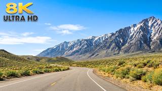 US Highway 395 in Nevada: Epic High Desert & Sierra Nevada Mountains Scenic Drive 8K
