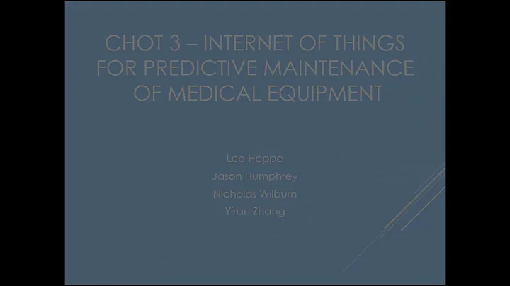 Internet of Things for Predictive Maintenance of Medical Equipment Capstone Video