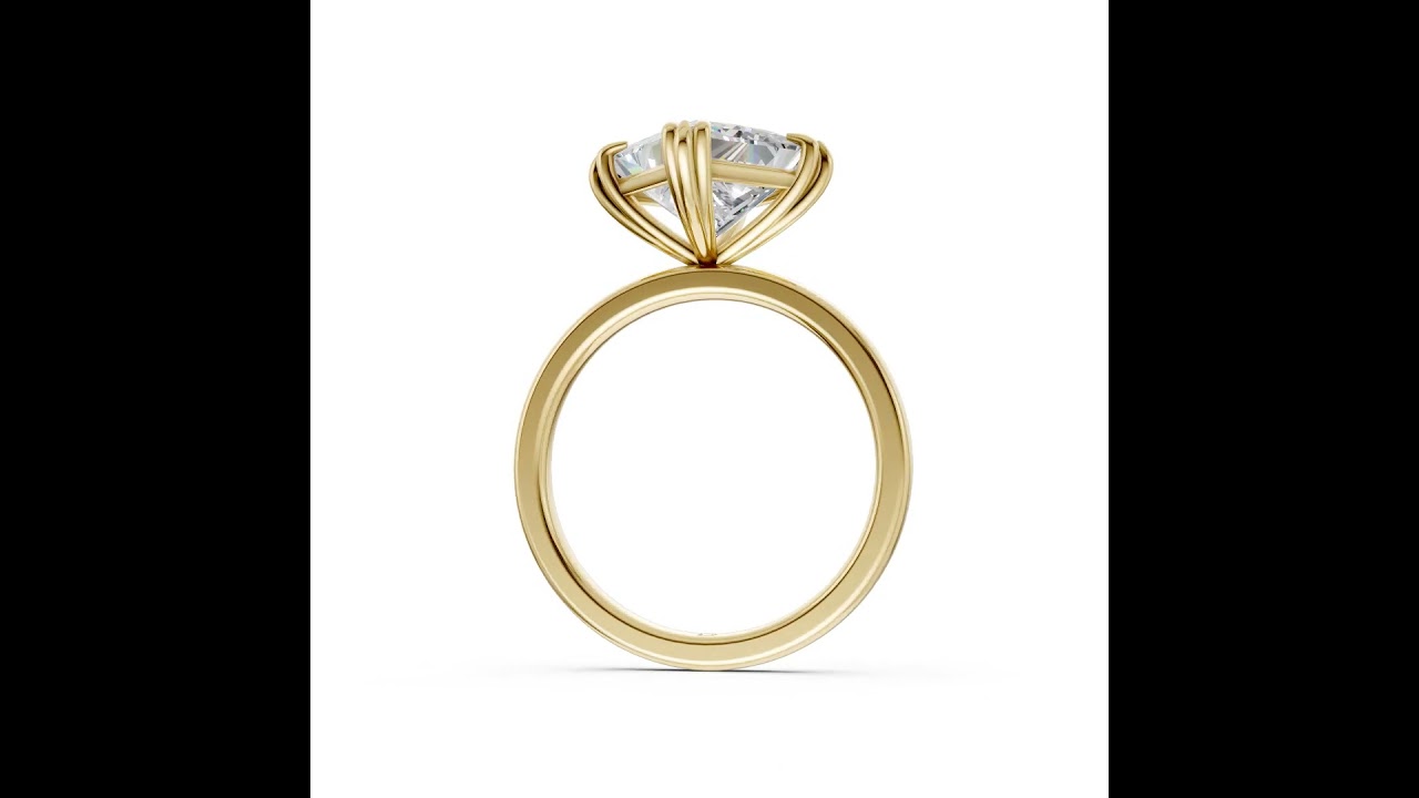 Kite Set Princess Cut Solitaire Diamond Engagement Ring