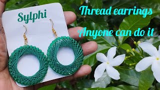 Thread earrings, Easy to make jewellery, Beginners can make it,Beautiful thread earrings by Sylphi Crochet and Craft Tutorial 5,112 views 6 months ago 2 minutes, 10 seconds