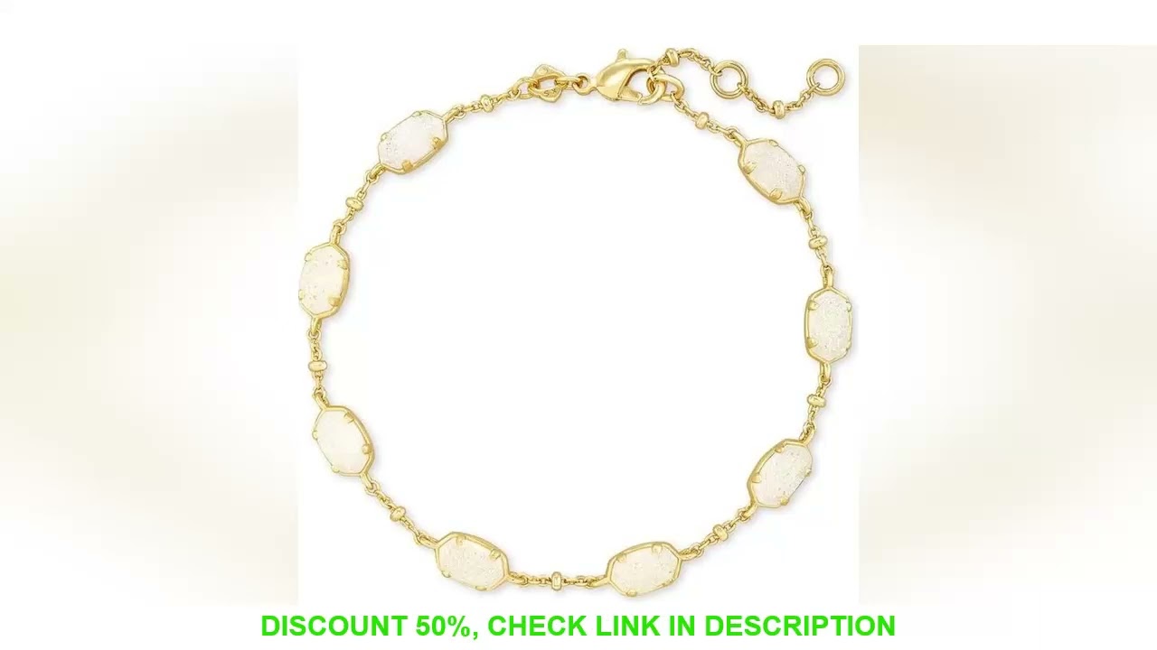 YEEVAA Gemstone Natural Drusy Crystal Link Bracelet, Unique Healing Stone Gift for Her Birthday Anni