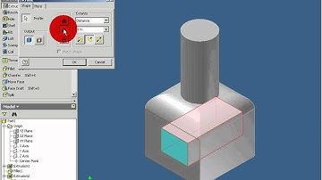 Extrude (Add or Subtract): AutoDesk Inventor 3D Part Feature Tool