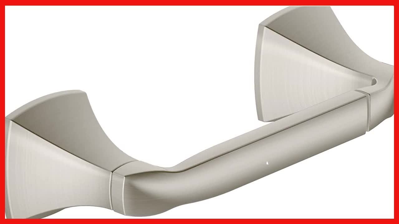 Moen YB5108BN Voss Collection Double Post Pivoting Toilet Paper Holder, Brushed Nickel
