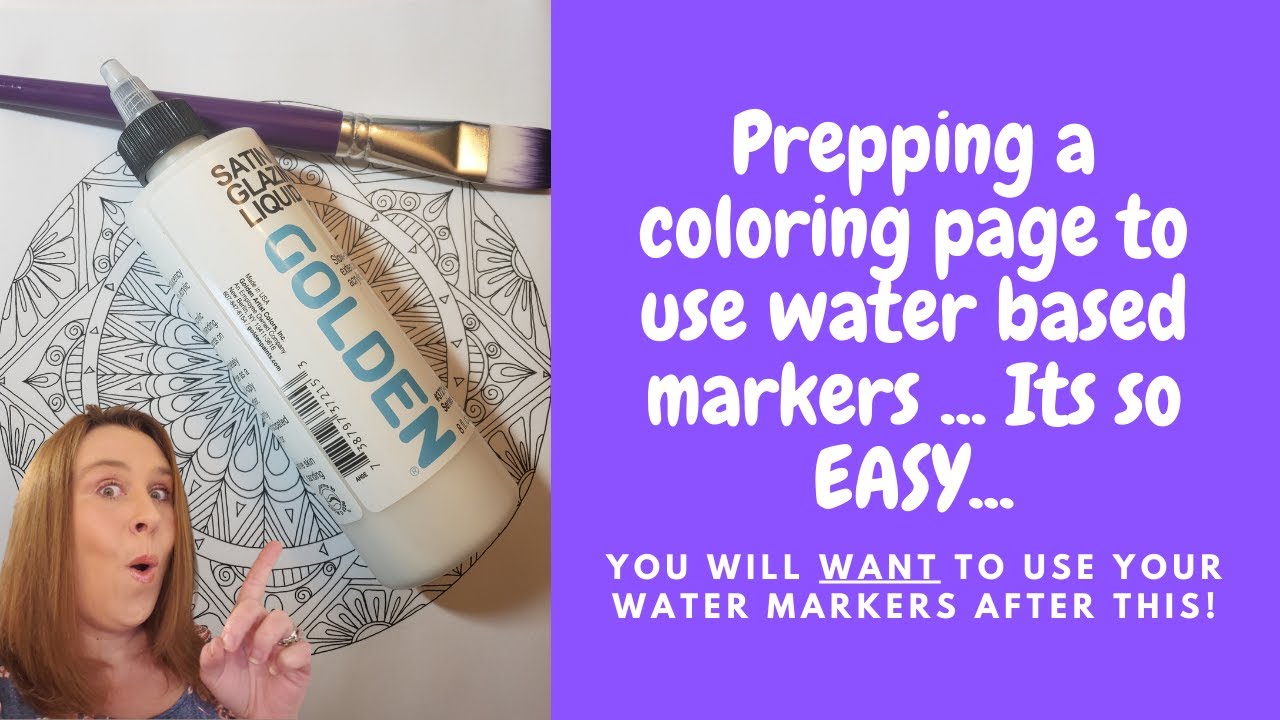 Using water-based markers on a pre-prepared page with satin glazing liquid