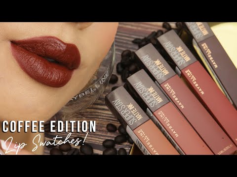 MAYBELLINE SUPERSTAY MATTE INK COFFEE EDITION II SWATCHES + GIVEAWAY. 