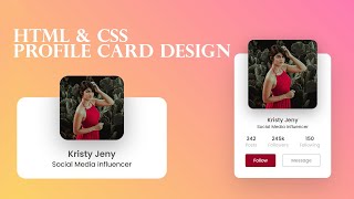 Profile Card Design using Html & CSS | CSS Card Hover Effects