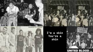 Agnostic Front - United Blood - lyrics on screen