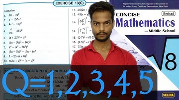 Exercise 13(C) - Questions 1 to 5 Chapter 13 factorisation - Class - 8 - ICSE Desire to learn hindi