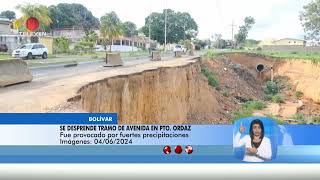 Se desprende tramo de una avenida en Puerto Ordaz– El noticiero, emisión meridiana 04/06/24