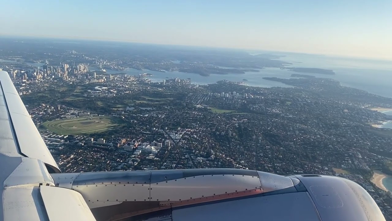 Sydney Airport Take Off Runway 34R, City Views, Eastern Suburbs and Bondi Beach 