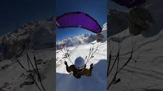 Paraglider Combines Skiing and Paragliding
