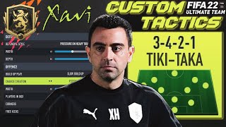 XAVI 'S 3-4-3 TIKI TAKA STYLE CUSTOM TACTICS IN FIFA 22 ULTIMATE TEAM
