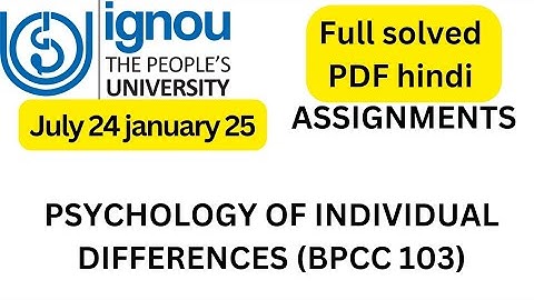 BPCC-103 SOLVED ASSIGNMENT HINDI 2024-25