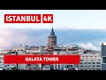 Walking Tour Around Galata Tower Is A Symbol Of Istanbul 13July 2021 |4k UHD 60fps