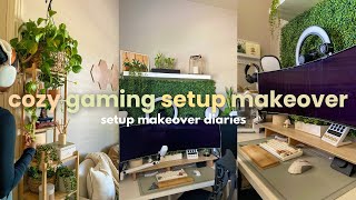 Cozy Gaming Setup Makeover | organic modern aesthetic