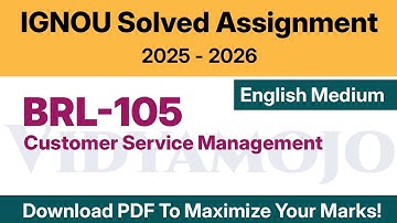 IGNOU BRL 105 Solved Assignment 2025-26 English Medium PDF Download | IGNOU BBA Assignment