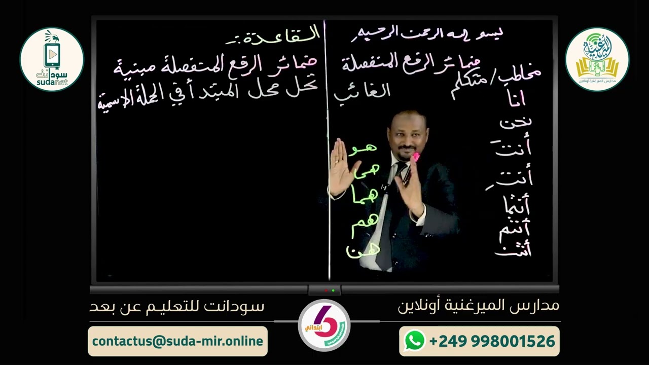 الصف السادس الابتدائي - لغة عربية ح 1 منصة الميرغنية اونلاين بالتعاون مع سودانت للتعليم عن بعد