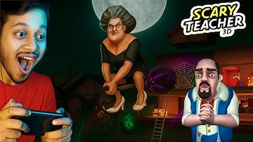 HALLOWEEN PRANK on Miss T 👻 | Scary Teacher 3D | Funny Hindi Gameplay! #19