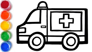 Let's learn to draw Ambulance and coloring for kids | TOBiART