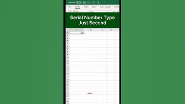 Serial Number Type Just Second | Excel Tips #exceltips #Exceltutorial
