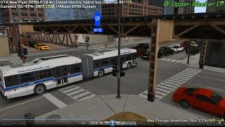 Omsi 2 bus tour (563) CTA 124 Union Stations - Navy Pier @ New Flyer DE60LF  芝加哥