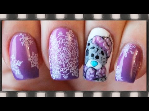 Мишка Тедди роспись гель лаком. Дизайн ногтей с термо гель лаком - TEDDY Nail Art