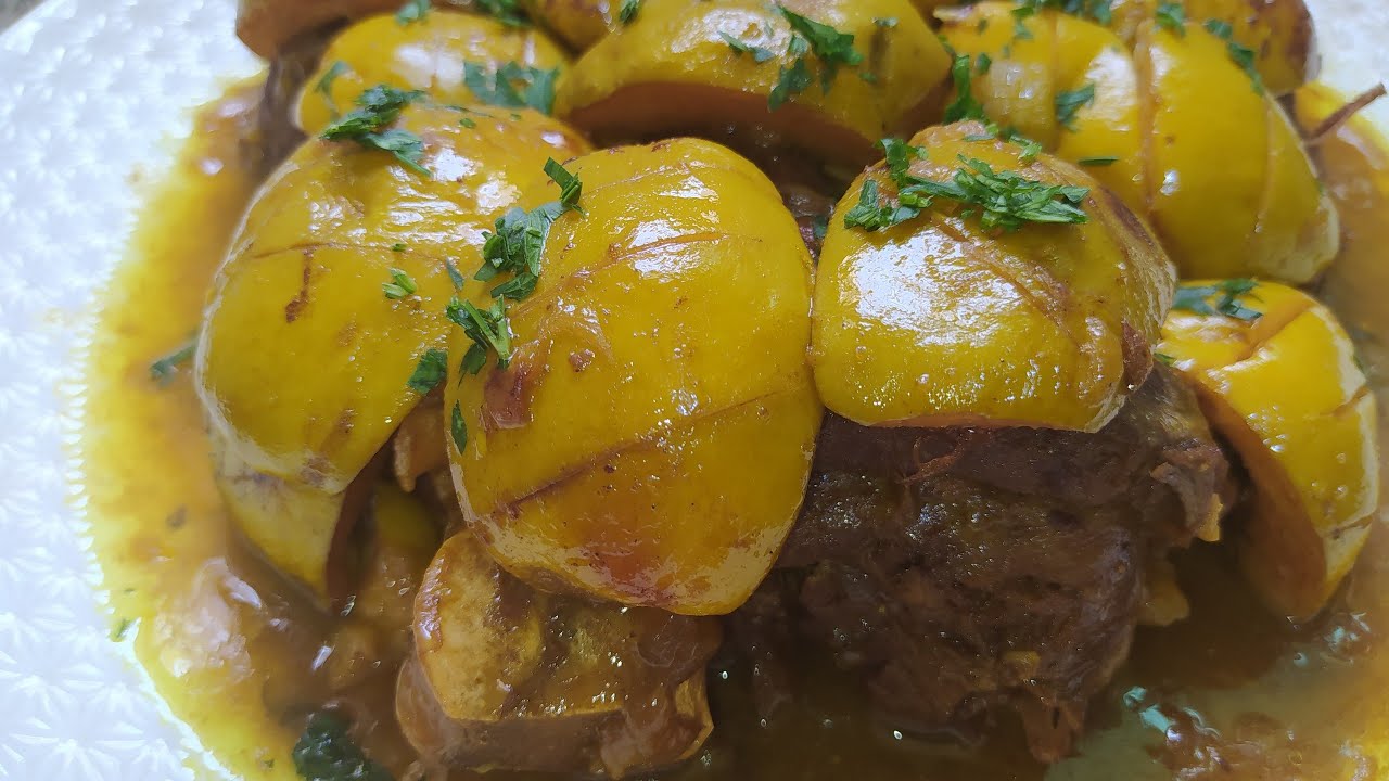 سفرجل باللحم بدون تعسال تايجي رائع ولذيذ وجميل الشكل