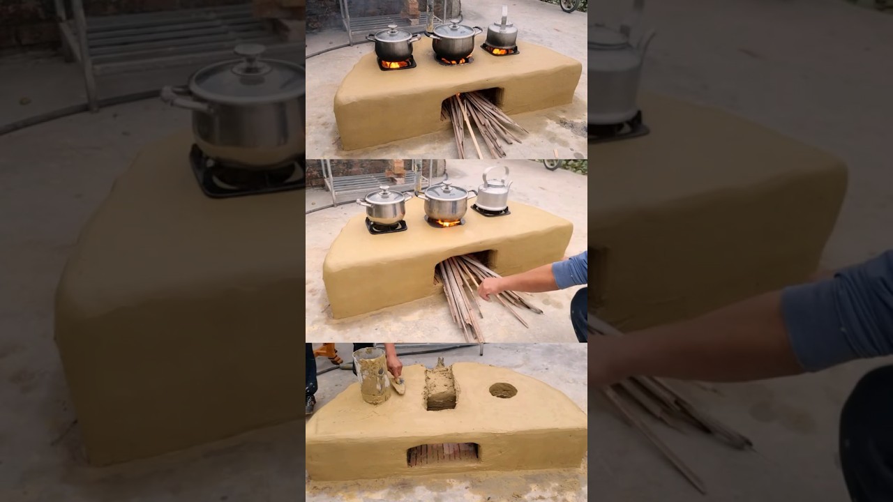 🌿 Primitive Tech Hack: Build a 3-in-1 Clay Wood Stove for Cooking, Heating & Survival! 🪓