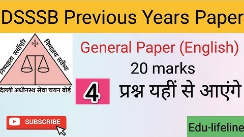 DSSSB PYQ 16.02.2024 Statistical assistant (General Paper) General English @Edu-lifeline #tgt