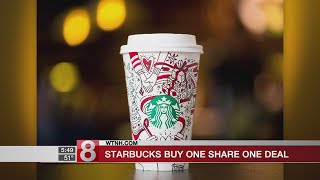 Starbucks offering buy one, share one deal